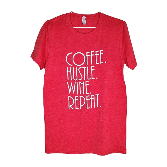 Bella Canvas Tops - 12) BELLA CANVAS "Coffee. Hustle. Wine. Repeat." Sz. S